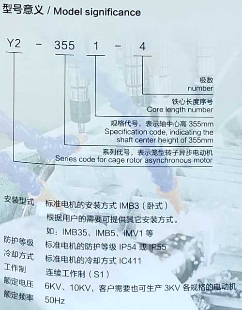 Y2緊湊型高壓電動機(jī)型號意義